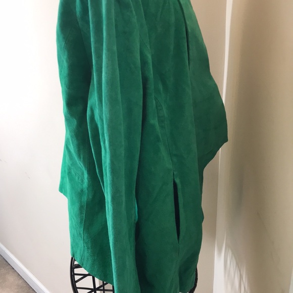 Giuliana Rancic Green Suede Jacket with Side Pockets Size XL - Picture 6 of 13